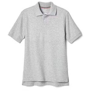 French Toast Little & Big Kid Boys Short Sleeve Boxy Fit Polo Shirt Heather Grey